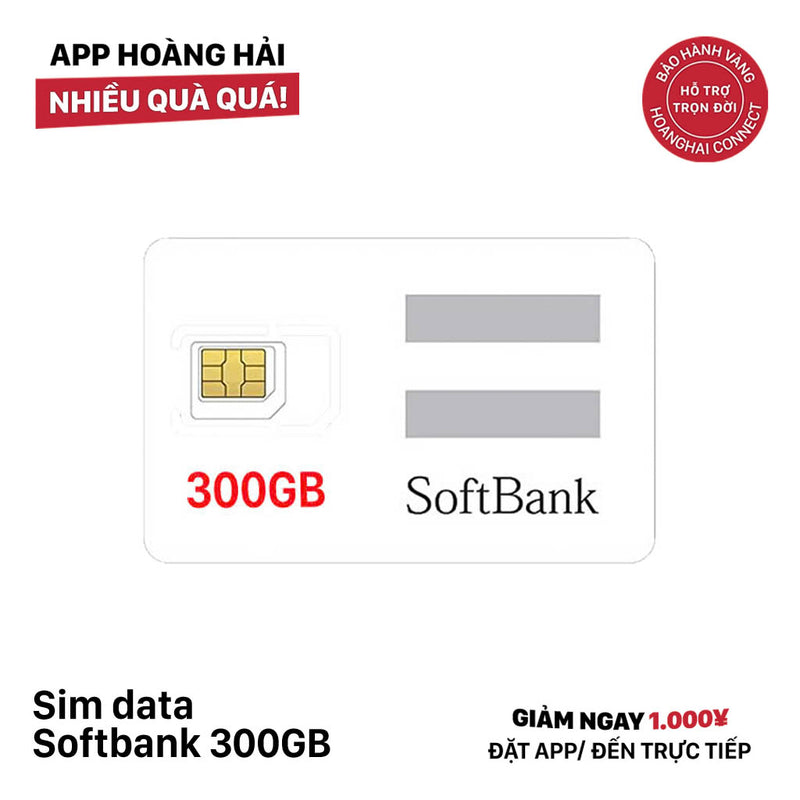 Sim data softbank 300GB Cước 4980¥