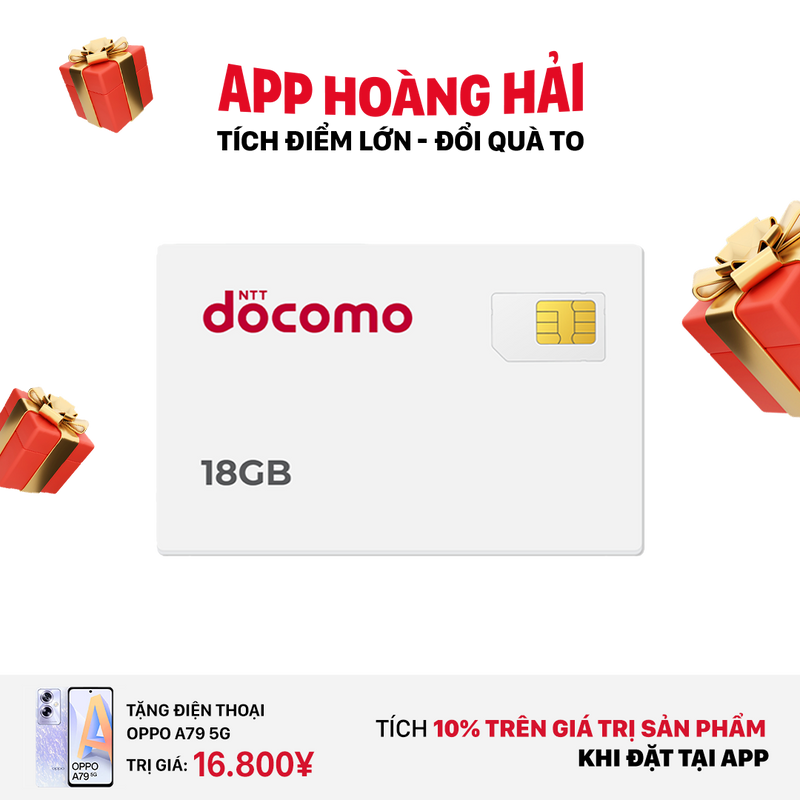 Sim nghe gọi Docomo 18GB I 12 Tháng (11/2025)