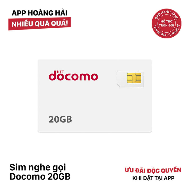 Sim nghe gọi Docomo 20GB I 12 Tháng (10/2026)