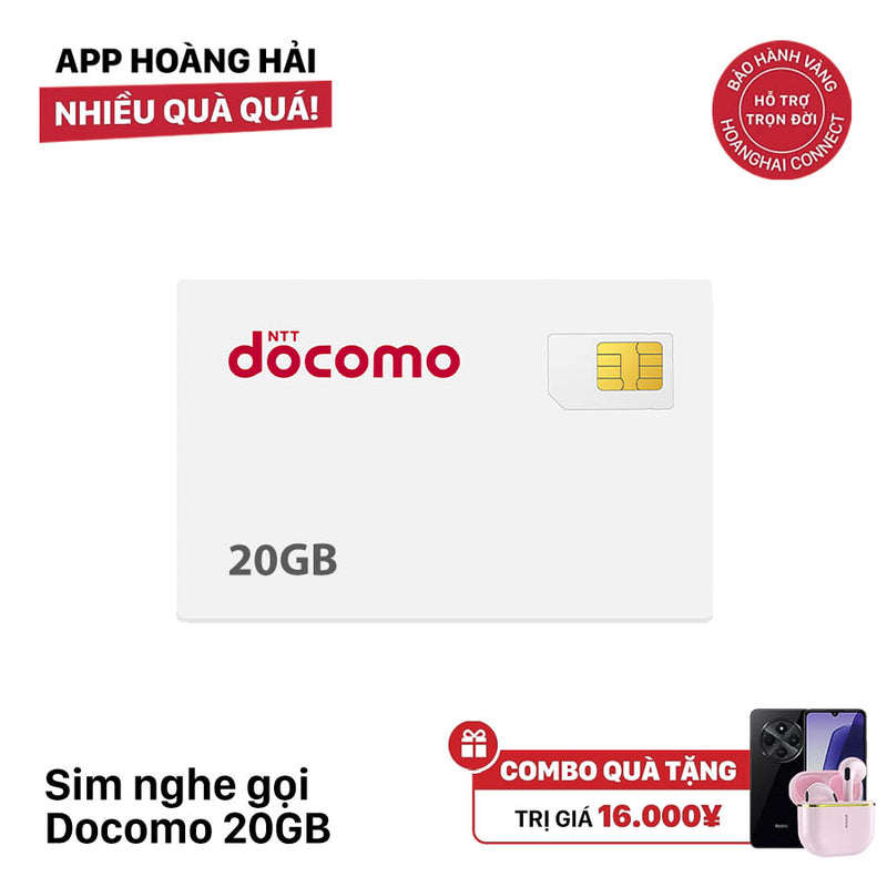 Sim nghe gọi Docomo 20GB I 12 Tháng (10/2026)