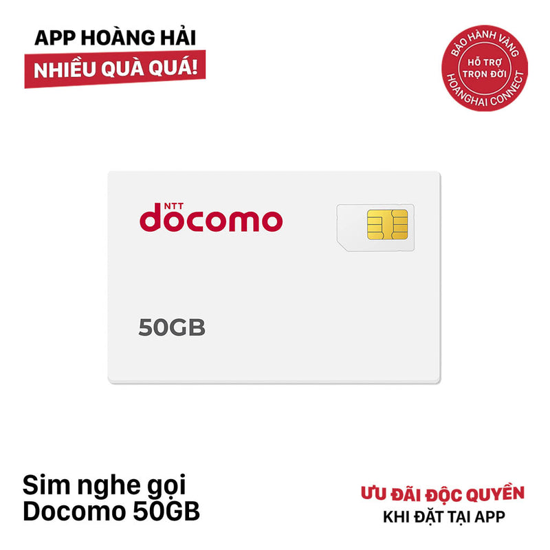 Sim nghe gọi Docomo 50GB I 12 Tháng (04/2026)