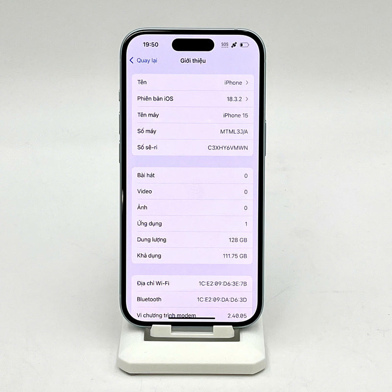 iPhone 15 128GB Xanh Dương 99% pin 100%  Quốc tế từ AU (Không dùng sim AU- Sạc 59 lần) - HH8656