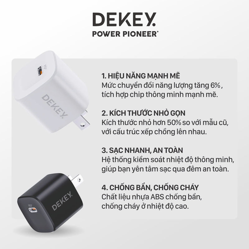 Bộ sạc cáp Dekey 20W