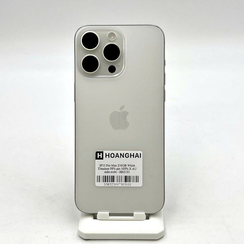 iPhone 15 Pro Max 256GB Trắng 98% pin 100% Quốc tế từ AU (Không dùng sim AU- Màn xước ) - HH3101