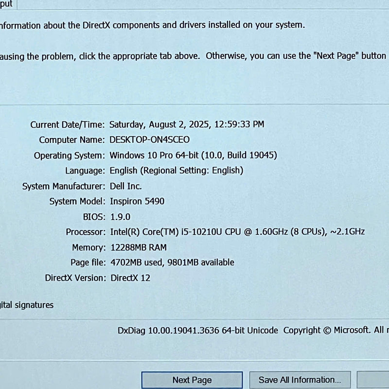 Dell Inspiron 5490 14" i5-10210U/ RAM 12GB/ SSD 256GB BPTN Likenew