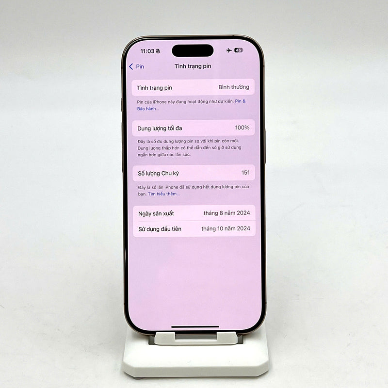iPhone 16 Pro 256GB Vàng Sa Mạc 99% pin 100% Quốc tế từ SB (Không dùng sim SB) ĐBH - HH7350