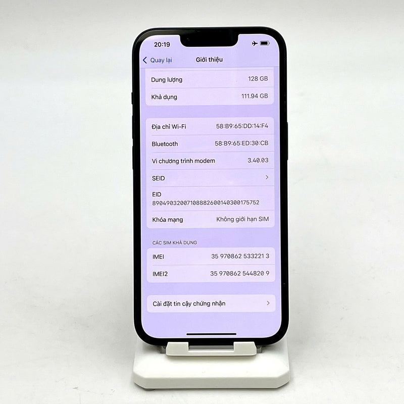 iPhone 14 128GB Đen 98% pin 85%  Quốc tế từ SB (Không dùng sim SB)  - HH2213