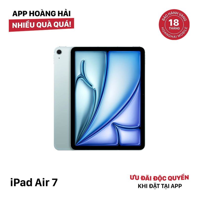 Ipad Air 7 M3 2025 11" 256GB Xanh Dương 5G + Wifi 100% Fullbox Quốc tế từ SB - HH2476