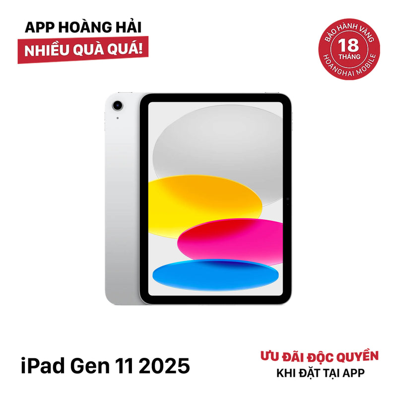 iPad Gen 11 2025 128GB Bạc 5G + Wifi 100% Fullbox Quốc tế từ SB - HH4486