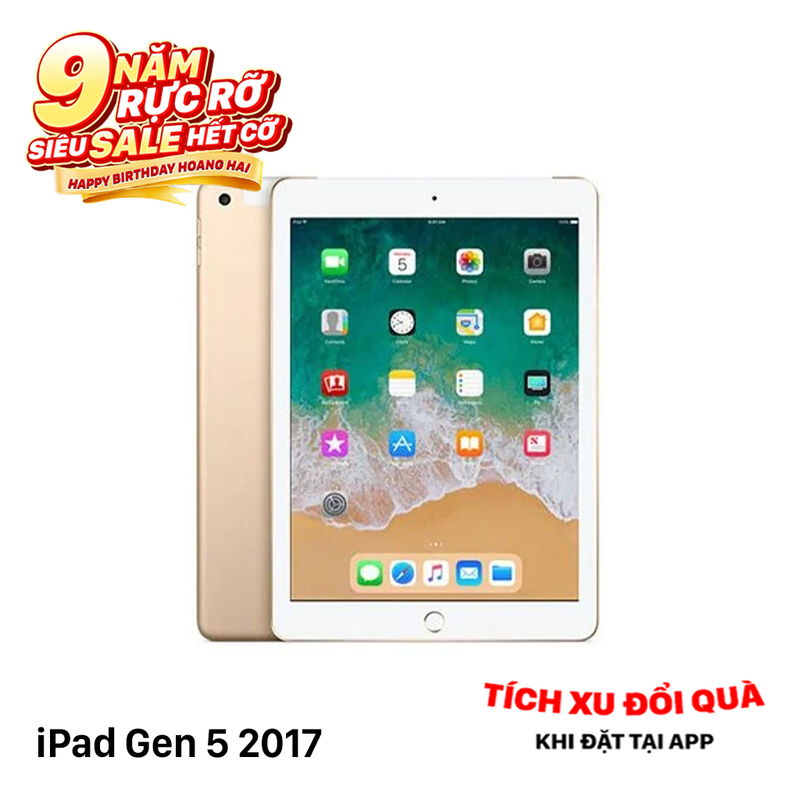 iPad Gen 5 2017 9.7in 128GB Vàng Wifi 98% pin 100% (Đã thay pin)