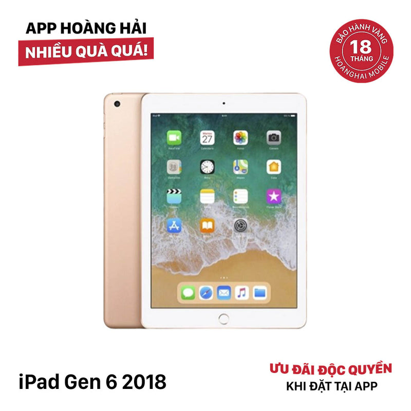 IPad Gen 6 9.7in 32GB Vàng 4G + Wifi 98% pin 100% ( Đã thay pin )