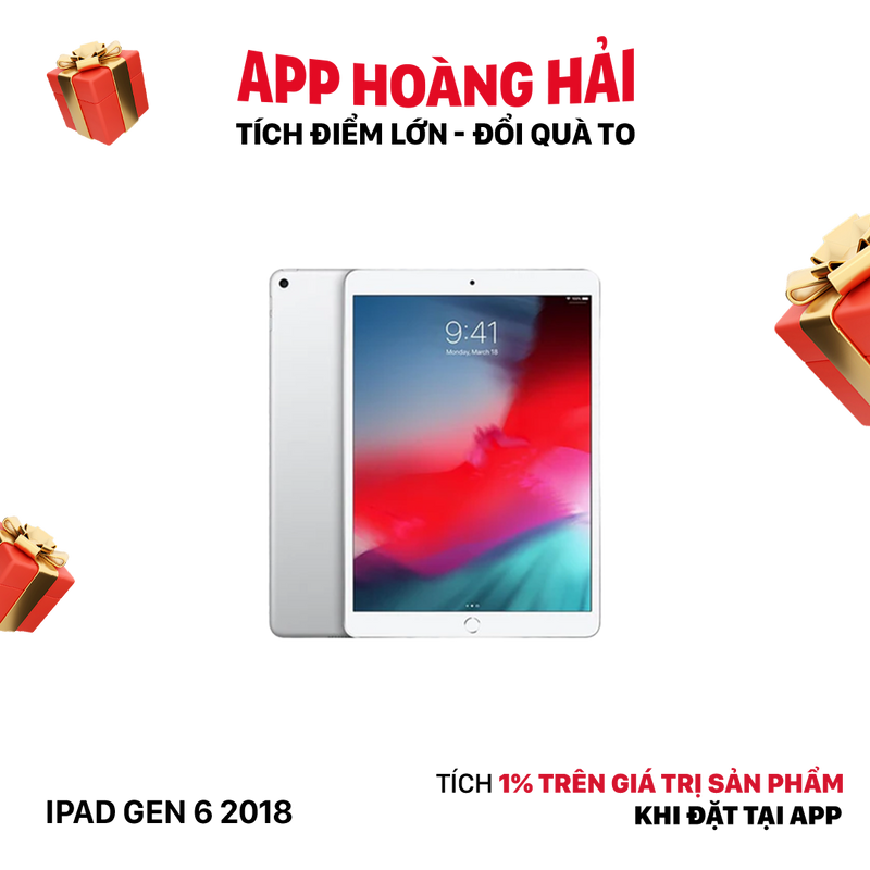 iPad Gen 6 2018 9.7in 32GB Bạc 4G + Wifi 97% pin 100% Từ AU (Đã thay pin, mặt lưng xước)