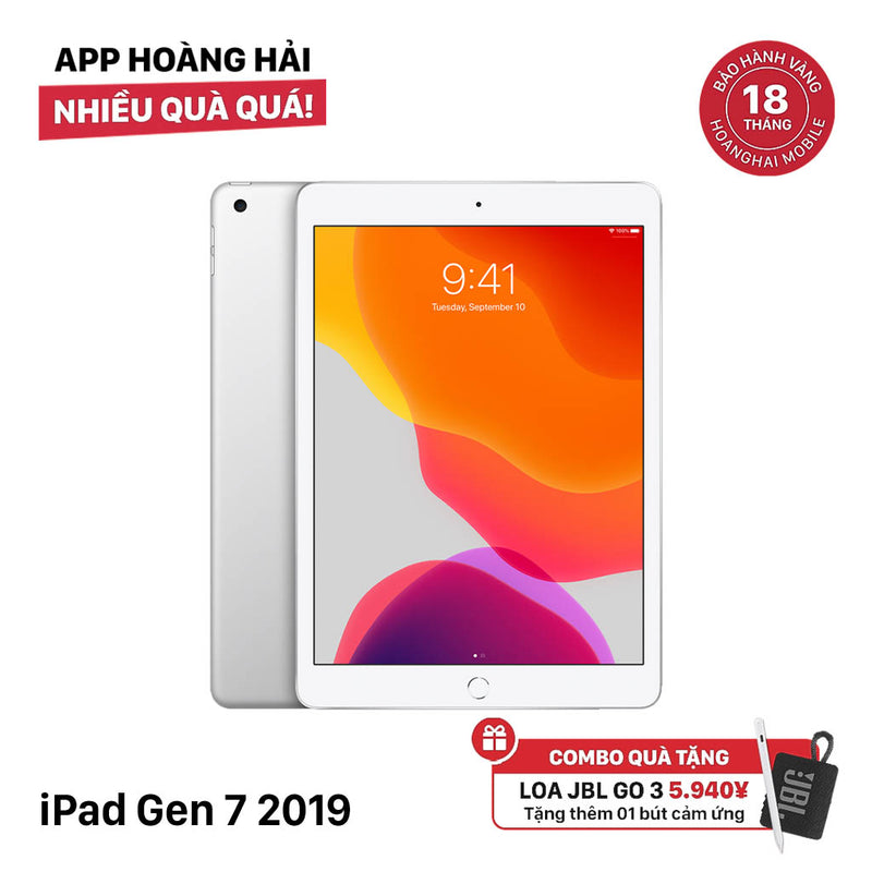 iPad Gen 7 10.2inch Bạc 32GB 4G+Wifi 98% pin từ 95%