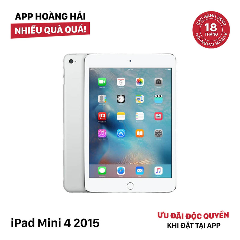 iPad Mini 4 7.9in 16GB Bạc 4G + Wifi 98% pin 100% Đổi bảo hành
