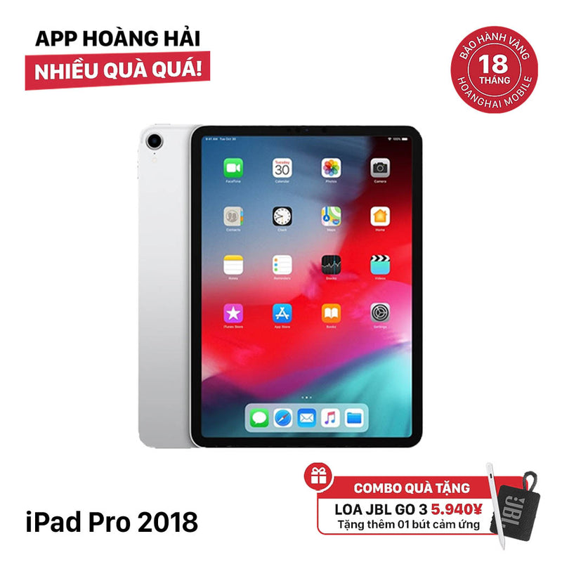 iPad Pro 2018 11in 64GB Bạc 4G + Wifi 98% pin từ 95% Quốc tế Apple (có xước - chỉ dùng sim Việt Nam)