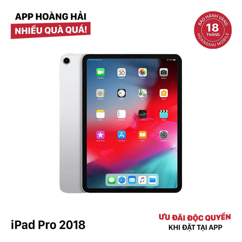 iPad Pro 2018 12.9in 64GB Bạc 5G + Wifi 98% pin 88% Từ AU (viền xước,mặt lưng xước)
