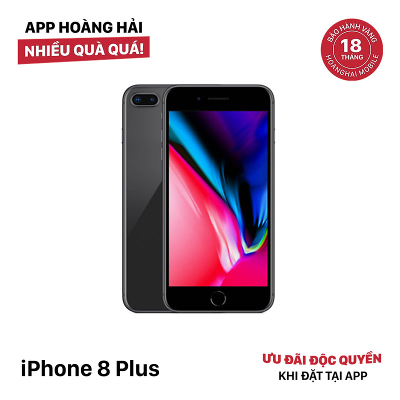 iPhone 8 Plus 64GB Đen 98% pin 100%  Máy đã trả hết tiền mạng dùng như Quốc tế Apple (Đã thay pin, sứt viền) - HH3061