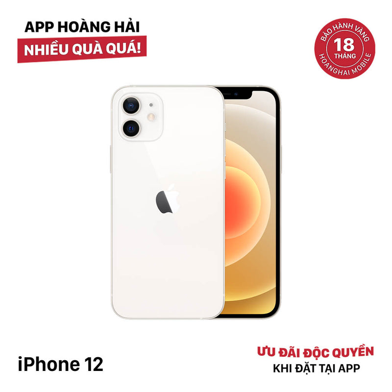 iPhone 12 64GB Trắng 98% pin 85%  Máy đã trả hết tiền mạng dùng như Quốc tế Apple (xước viền) - HH9303
