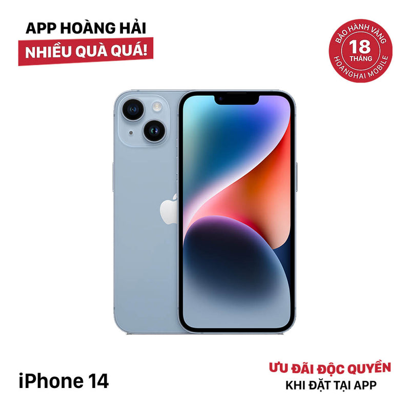 iPhone 14 128GB Xanh Dương 97% pin 100% Máy đã trả hết tiền mạng dùng như Quốc tế Apple (Đã thay pin, móp viền, xước viền cam) - HH9468
