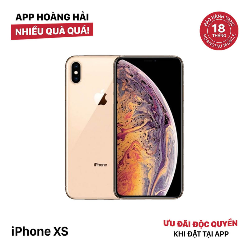 iPhone XS 64GB Vàng 98% pin 85%  Máy đã trả hết tiền mạng dùng như Quốc tế Apple  - HH3575