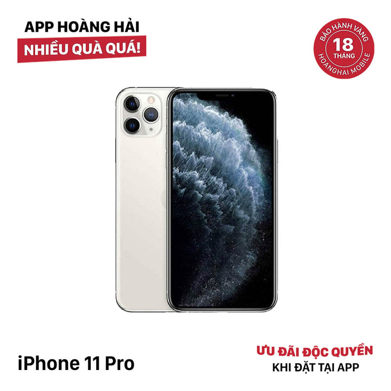 iPhone 11 Pro 64GB Bạc 97% pin 100% Máy đã trả hết tiền mạng dùng như Quốc tế Apple (Đã thay pin và màn hình Apple - Đốm camera 1x) - HH0186