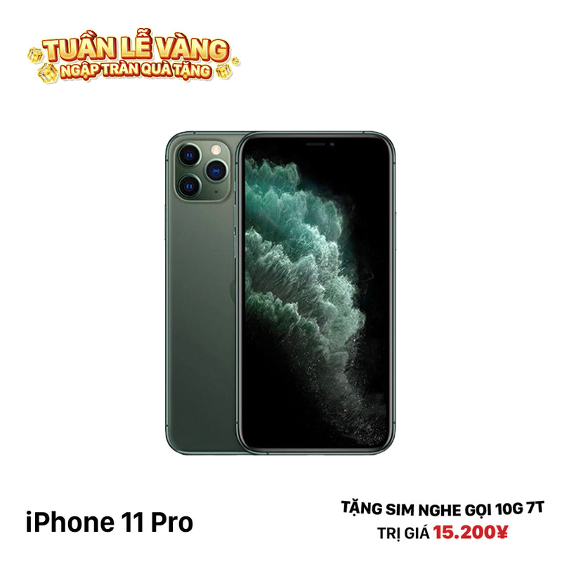 iPhone 11 Pro 256GB Xanh Lá 98% pin 100% Máy đã trả hết tiền mạng dùng như Quốc tế Apple (Đã thay pin - Đốm camera 1x) - HH4335