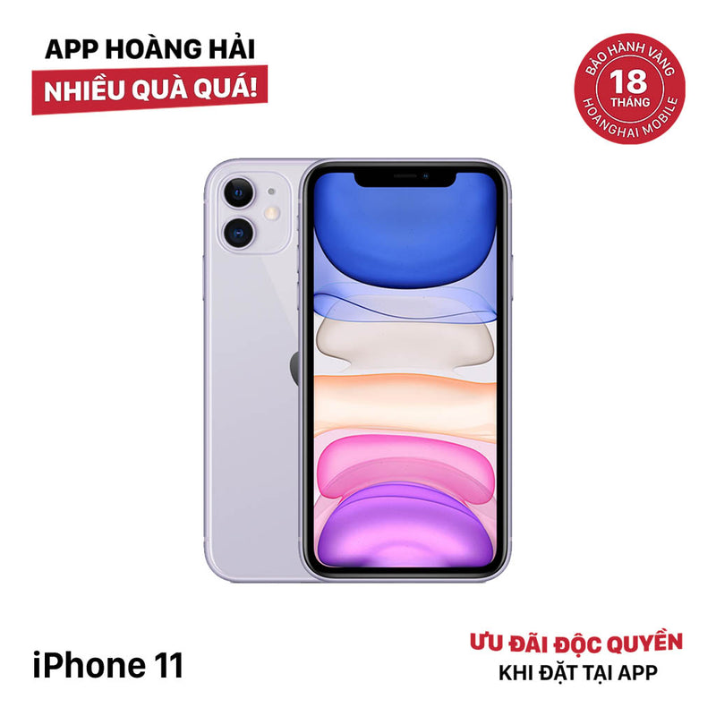 iPhone 11 128GB Tím 98% pin 100% Máy đã trả hết tiền mạng dùng như Quốc tế Apple (Đã thay pin - Đã thay màn zin, đốm 1x, viền xước) - HH3400