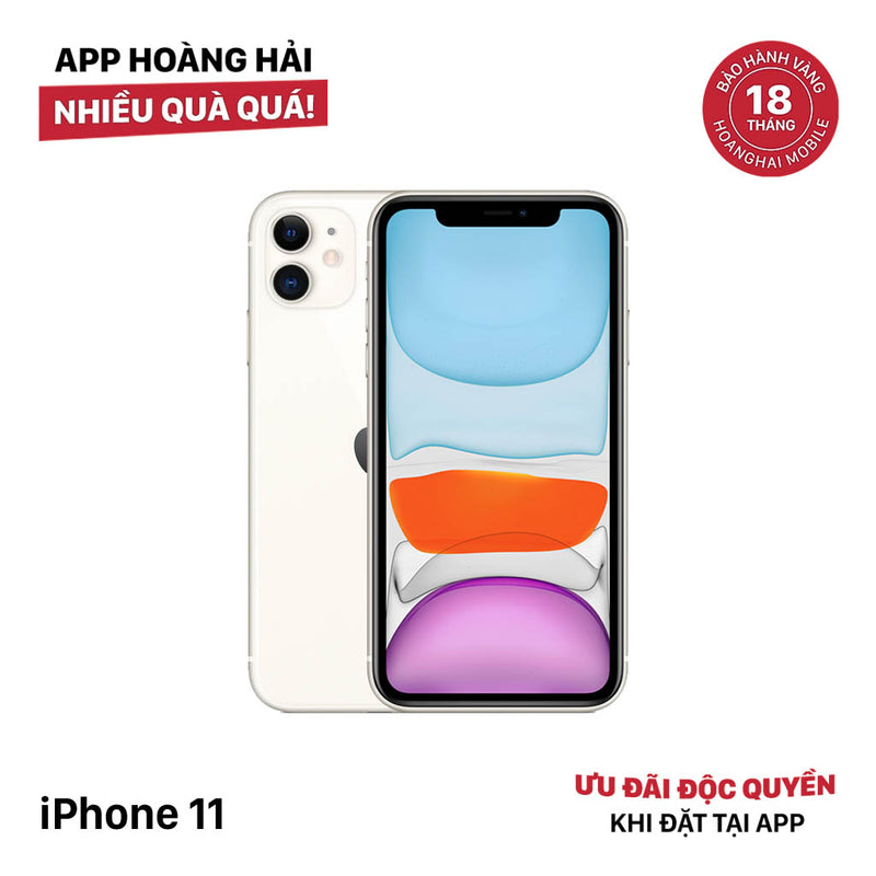 iPhone 11 256GB Trắng 98% pin 87% Quốc Tế Apple (Pin linh kiện chính hãng - Xước viền) - HH4373