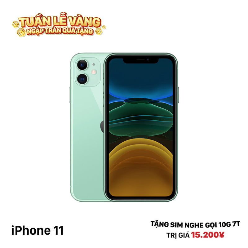 iPhone 11 64GB Xanh Lá 98% pin 100% Máy đã trả hết tiền mạng dùng như Quốc tế Apple (Đã thay pin - xước màn) - HH2866