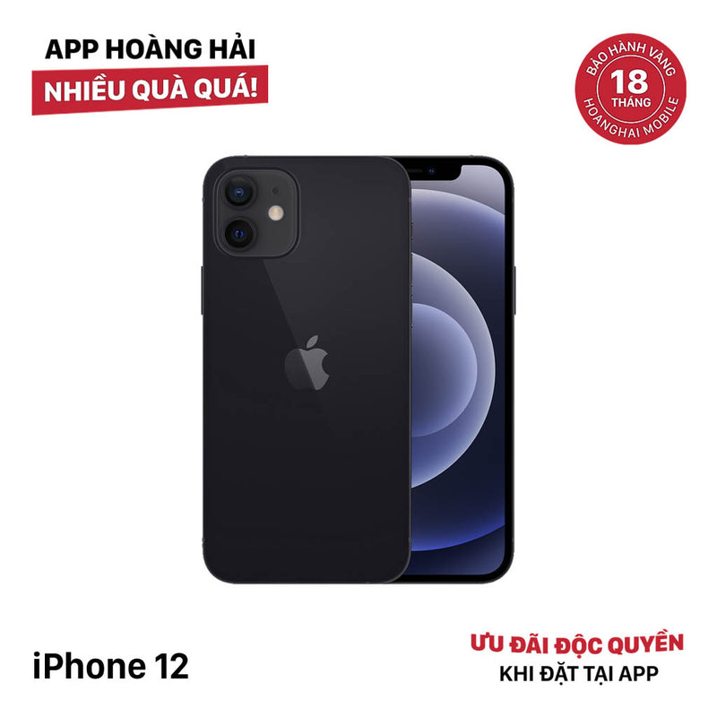 iPhone 12 64GB Đen 98% pin 98%  Máy đã trả hết tiền mạng dùng như Quốc tế Apple (Đốm 1x, xước viền camera)  - HH2387
