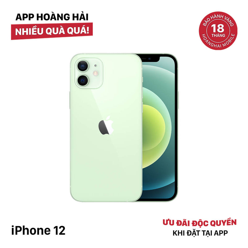 iPhone 12 128GB Xanh Lá 98% pin 96%  Máy đã trả hết tiền mạng dùng như Quốc tế Apple (Đã thay pin LKCH) - HH9120