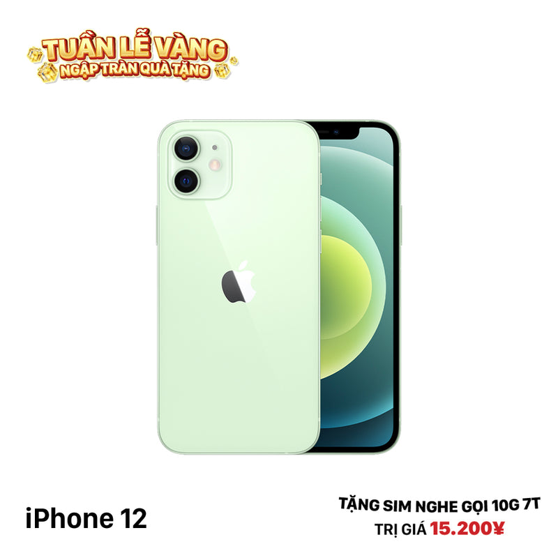 iPhone 12 128GB Xanh Lá 98% pin 100% Máy đã trả hết tiền mạng dùng như Quốc tế Apple (Đã thay pin - viền xước) - HH3918