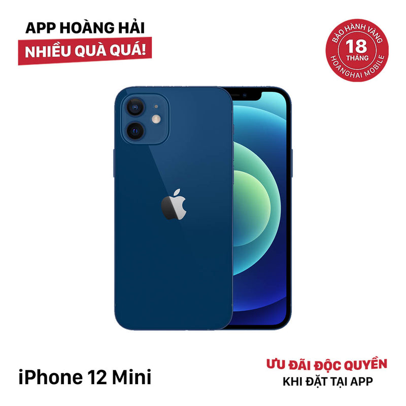 iPhone 12 mini 64GB Xanh Dương 98% pin 100% Quốc tế từ DCM (Không dùng sim DCM - camera chấm màu, viền xước, đã thay pin) - HH4156