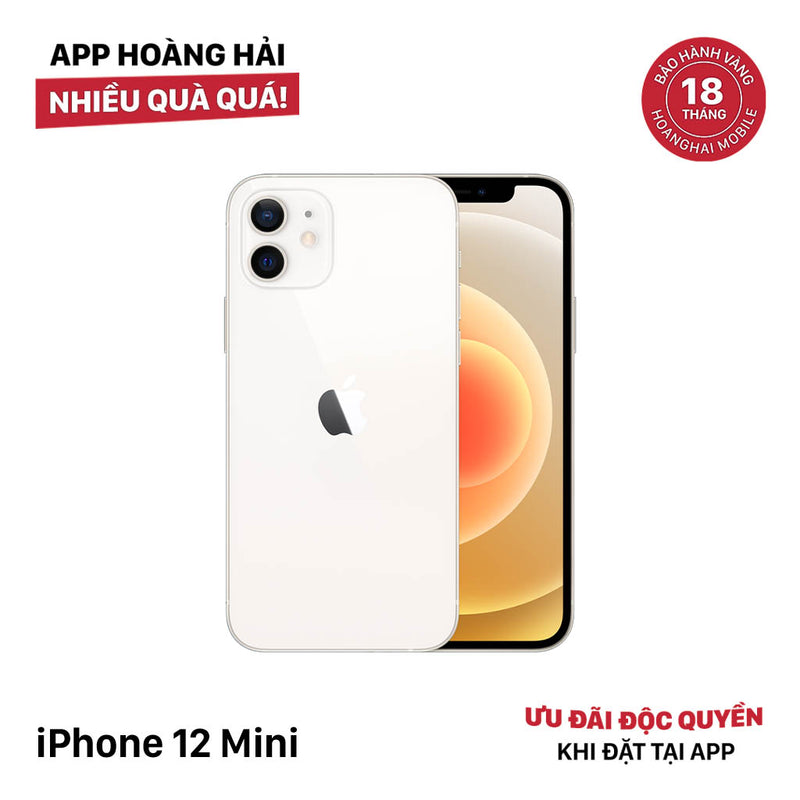 iPhone 12 Mini Trắng 128GB 98% pin 85% Máy đã trả hết tiền mạng dùng như quốc tế Apple - HH2924