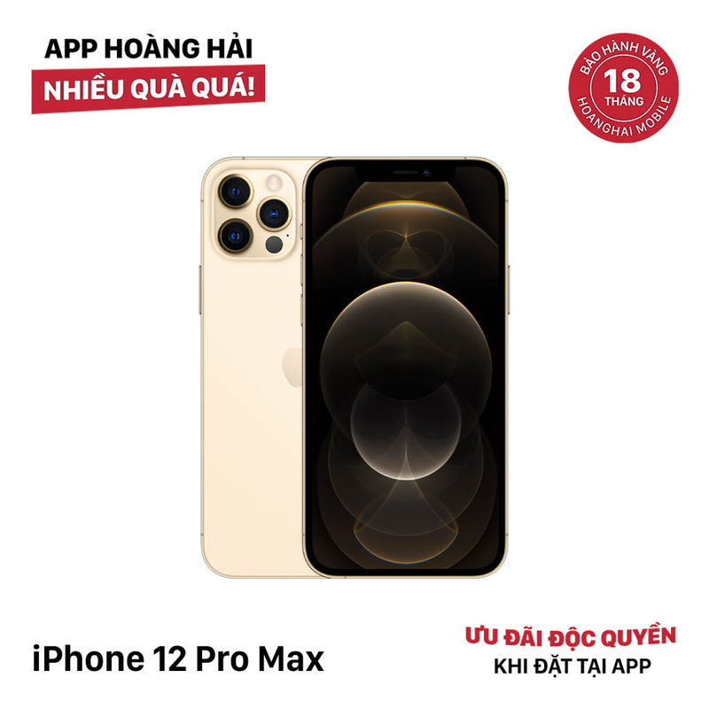 iPhone 12 Pro Max 128GB Vàng 98% pin 89% Máy đã trả hết tiền mạng dùng như Quốc tế Apple pin LKCH,xước viền  - HH7418