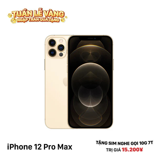 iPhone 12 Pro Max 256GB Vàng 98% pin 100% Máy đã trả hết tiền mạng dùng như Quốc tế Apple (Đã thay pin - Đốm camera 2.5x)