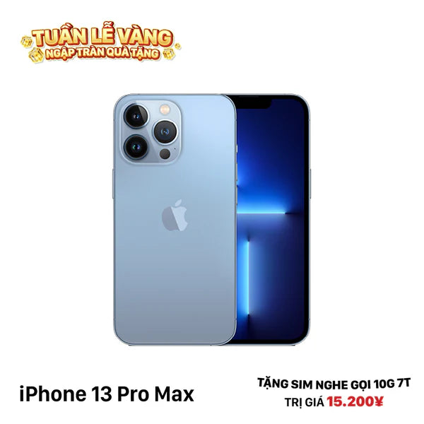 iPhone 13 Pro Max 256GB Xanh Dương 98% pin 100% Máy đã trả hết tiền mạng dùng như Quốc tế Apple (Đã thay pin - màn xước)  - HH7553