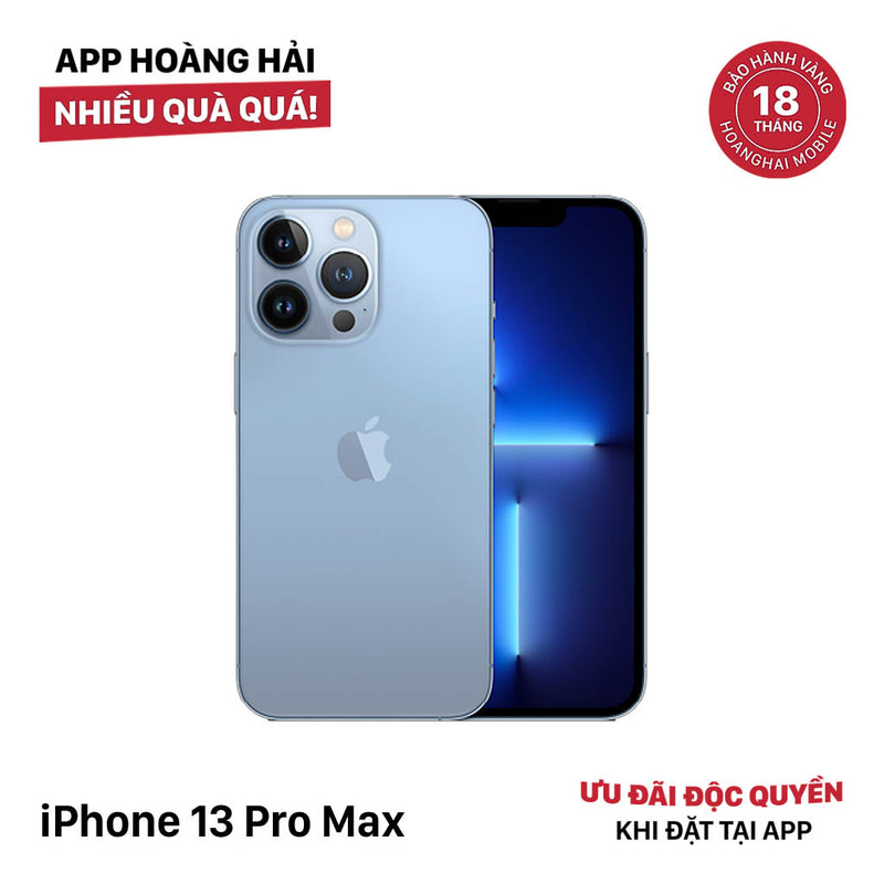 iPhone 13 Pro Max 128GB Xanh Dương 97% pin 85% DBH Quốc tế Apple (mã LL/A, ám màn cột sóng, vẩy mực cam 1x, đốm cam 4x, xước viền, màn, mặt lưng ám, thay màn chính hãng Apple) - HH4062