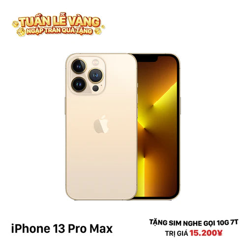 iPhone 13 Pro Max 128GB Vàng 98% pin 85% Máy đã trả hết tiền mạng dùng như Quốc tế Apple (Đốm camera 3x) - HH8969