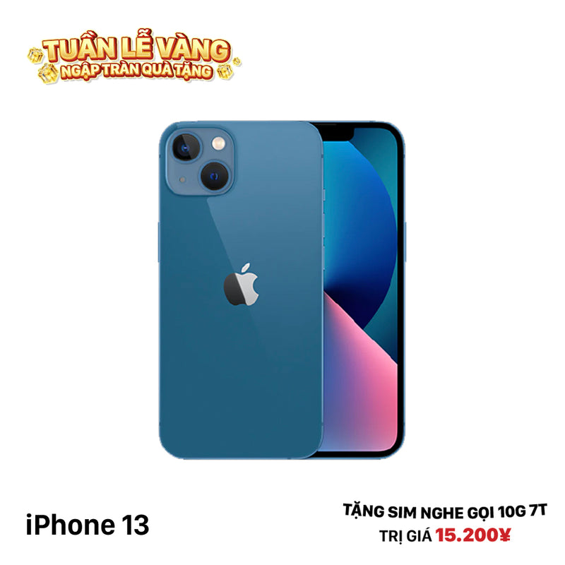iPhone 13 128GB Xanh Dương 98% pin 100% Máy đã trả hết tiền mạng dùng như Quốc tế Apple (Đã thay pin) - HH8174