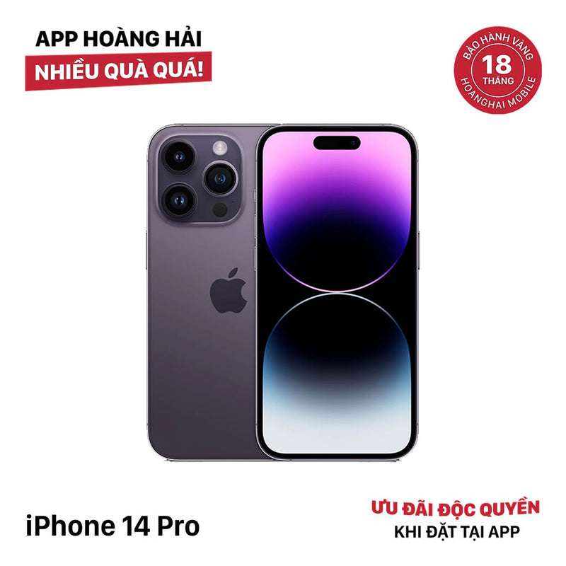 iPhone 14 Pro 128GB Tím 98% pin 87%  Quốc tế từ DCM (Không dùng sim DCM - viền xước, màn sứt) - HH3102