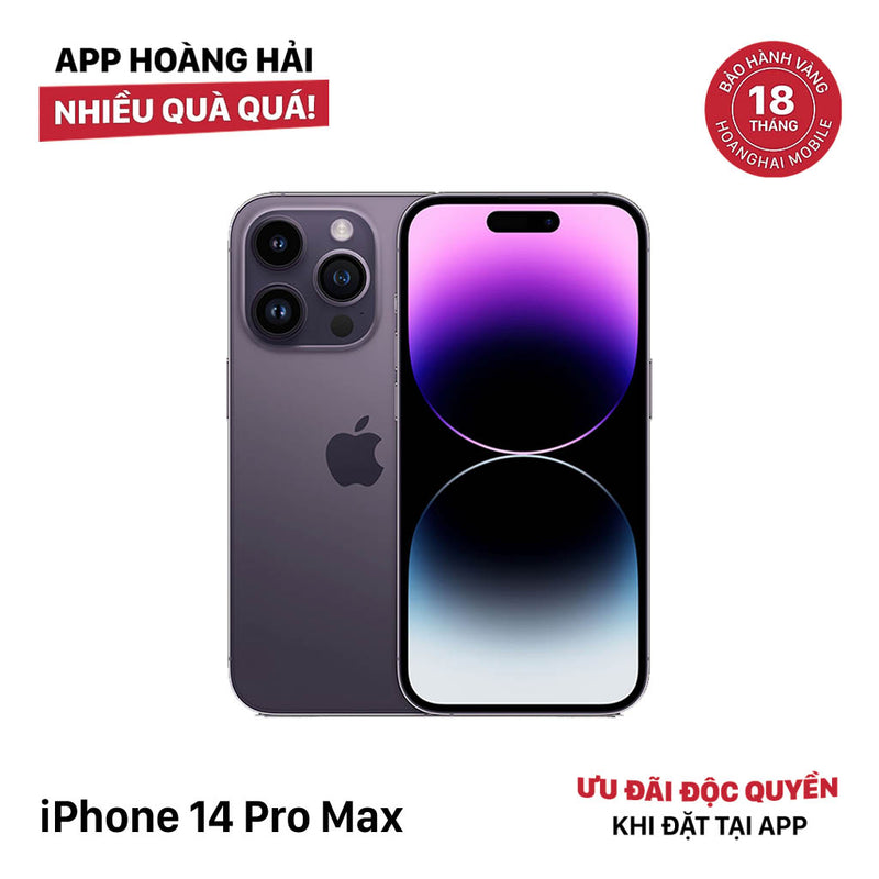 iPhone 14 Pro Max 128GB Tím  97% pin 100% Quốc tế Apple VN/A (Đã thay pin - Đốm camera 3x,  tróc sơn viền, mặt lưng loang, xước màn) - HH7171