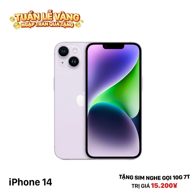 iPhone 14 256GB Tím 98% pin 100% Quốc tế từ SB (Không dùng sim SB - Đã thay pin) - HH1164