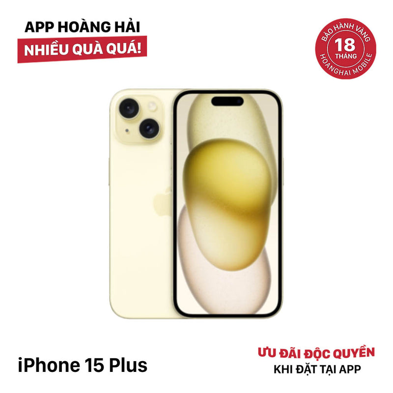 iPhone 15 Plus 128GB Vàng 98% pin 100% Quốc tế từ AU (Không dùng sim AU)  - HH1514