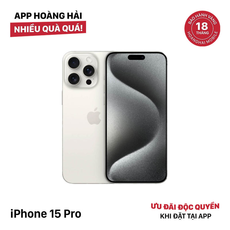 iPhone 15 Pro 256GB Trắng 98% pin 88% Quốc tế từ AU (Không dùng sim AU - đốm 0,5x/3x) - HH9714