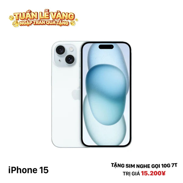 iPhone 15 128GB Xanh Dương 98% pin 91%  Quốc tế từ DCM (Không dùng sim DCM - viền,viền camera xước) - HH1039
