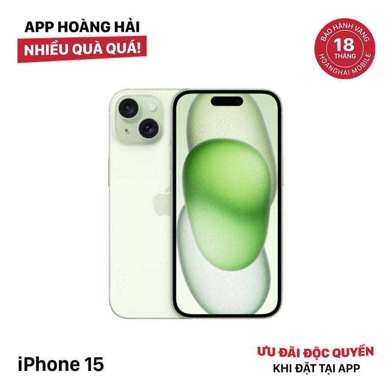 iPhone 15 128GB Xanh Lá 98% pin 93%  Quốc Tế Apple  - HH9619
