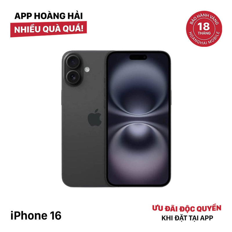 iPhone 16 128GB Đen 100% DBH Quốc tế từ SB (Không dùng sim SB)