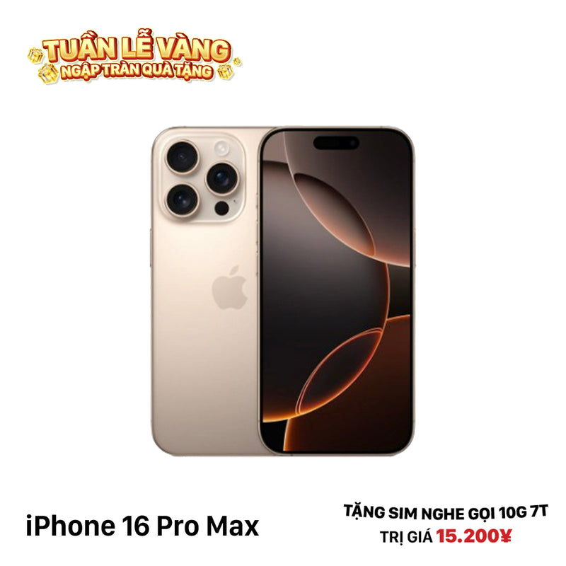 iPhone 16 Pro Max 256G Vàng Sa Mạc 99% pin 100% Quốc tế Apple - HH8520