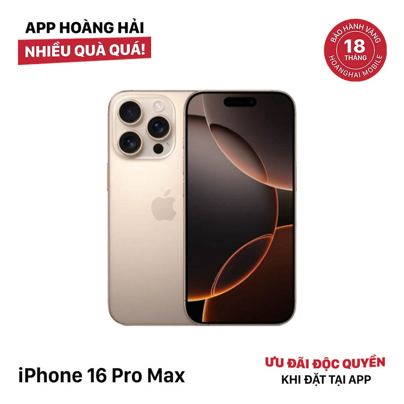 iPhone 16 Pro Max 512GB Vàng Sa Mạc Nguyên Hộp Quốc tế từ Rakuten (Không dùng sim Rakuten)
